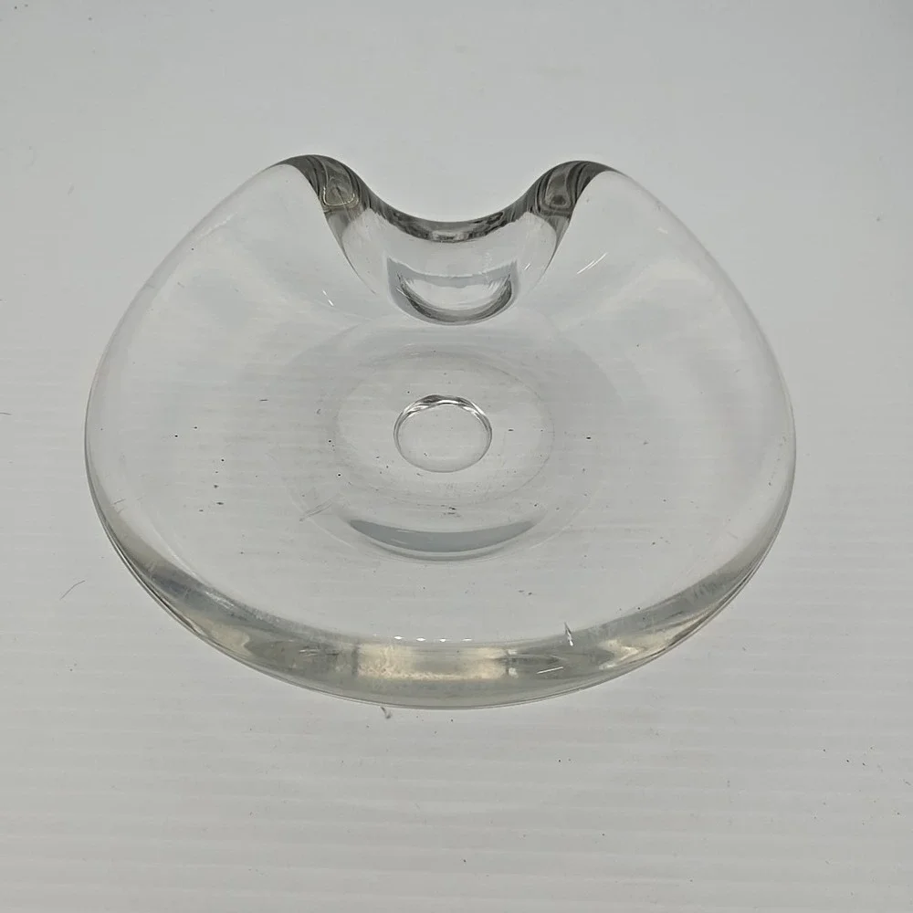 Fostoria‎ Art Glass Clear Bowl, Fold-Over Rim Design
